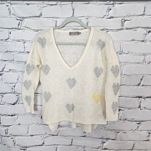 Brodie Cashmere Heart Knit Sweater